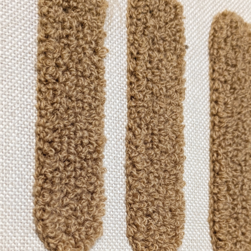 サガラ刺繍の立体的なアート